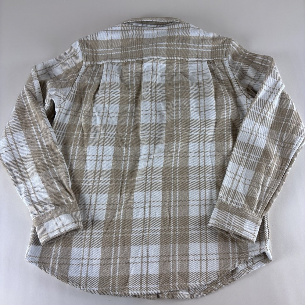 Outerknown Plaid Blanket Flannel Shirt Mens Medium Beige Tan Button Up - Picture 5 of 9